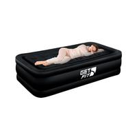 GETFIT Get Fit Air Bed With Built In Electric Pump - Single Size Blow Up Bed Free Pillow - Elevated Inflatable Air Mattress - Black Mono