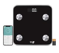 GETFIT Get Fit Smart Bathroom Scales - Digital Body Weighing Scale - Connect To Ios/ Android Via Bluetooth With App, Lcd Display - Black