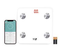 GETFIT Get Fit Smart Bathroom Scales - Digital Body Weighing Scale - Connect To Ios/ Android Via Bluetooth With App Lcd Display - White