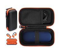 getgear Earbuds Case Compatible with Oladance OWS 2, OWS 1 Open Ear Headphones Without Charging case, mesh Pocket for Charge Cable (Black with Orange Zip)
