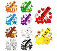 Gethelud 10 PCS Color Posters, Color Cutouts Bulletin Board Set Fruit Animal Plant Word Color for Toddler Kid Learning Color Family Classroom Decoration Supplies, 12” x 11.5”