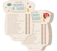 Gethelud 55PCS Baby Shower Games, Guess Who Mommy or Daddy Game Cards Fun Baby Shower Party Supplies-Gender Neutral for Girls or Boys