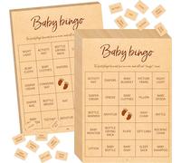 Gethelud Baby Shower Bingo Game, 50 Bingo Cards Perforated Calling Cards Bingo Games for Baby Shower, Bridal Wedding Shower