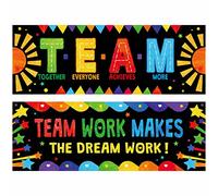 Gethelud Classroom Banner Poster, 2 PCS Colorful Bulletin Board Decoration Motivational Posters for School & Classroom Kindergarten Preschool Primary Middle High School-Teamwork (Poster Tube Package)