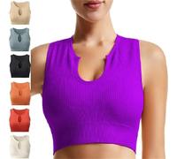 Getheyshape Shape Me Up Crop Top,Seamless U-Neck Sports Vest Shirt,A Crop Top Don't Wear a Bra for Women (Purple,M)