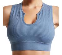 Getheyshape Womens Push up Sports Bra,Solid Medium Support Yoga Stretching Shape Me up Crop Top Plus Size (Light Blue,S)