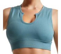 Getheyshape Womens Push up Sports Bra,Solid Medium Support Yoga Stretching Shape Me up Crop Top Plus Size (Dark Green,L)