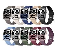 Getino 10 Pack Bands Compatible for Apple Watch Band 38mm 40mm 41mm 42mm 44mm 45mm 46mm 49mm Women Men, Soft Silicone Sport Replacement Band for iWatch Apple Watch Series 10 9 8 7 6 5 4 3 SE Ultra