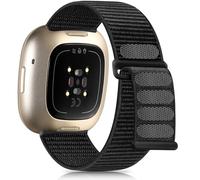 Getino Compatible with Fitbit Versa 3/Fitbit Versa 4 /Fitbit Sense/Sense 2 Bands for Women Men, Adjustable Stretchy Nylon Band Sport Loop Strap for Fitbit Sense/Versa 3 Wristbands Accessory, Black