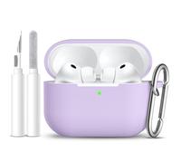 Getino for AirPods Pro 3 Case 2025, Soft Protective Silicone Cases for Apple AirPods Pro 3rd Generation, Skin-Friendly, with Cleaner Kit & Keychain - Durable Case for Women Men, Lavender
