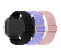 Getino Stretchy Braided Bands Compatible with Gabb Watch 3e 3 2 1/ Gizmo Watch 3 2 1 Band for Kids/SyncUP Kids/Cosmo JrTrack Watch, Breathable Soft Adjustable 20mm Smartwatch Strap for Girls Boys