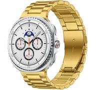 Getino Three-Link Stainless Steel Band Compatible with Samsung Galaxy Watch 8 40mm 44mm/Galaxy Watch 8 Classic 46mm Bands, No Gap Premium Metal Strap for Galaxy Watch 8 Band Men Women, Gold