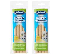 GETINSTYLE SHOP Bundle - 2x 4 Johnsons Veterinary Products Perch Covers for Budgies and Canaries, Sanded Clear