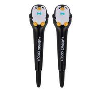 GETINSTYLE SHOP Bundle 2x Anti Stress Gel Pen - Squeezies Stationery for Relaxing, Concentration, Anti-Stress, Super Soft, Black Ink, Tip Diameter 1mm, Penguin Theme