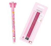 GETINSTYLE SHOP Bundle - Butterfly Erasable Gel Pen Pink Ink & 3 Refills Pink