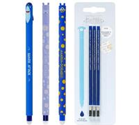 GETINSTYLE SHOP Bundle - Shark, Hippo, Monster Erasable Gel Pen Blue Ink & 3 Refills Blue