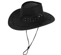 GETINSTYLE SHOP Cowboy Hat Wild West with Cord (Black)