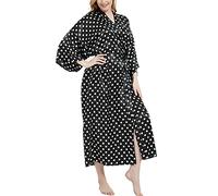 Getitsoon Women's Kimono Robe Long Dressing Gown Satin Cardigan Printed Robes Bridesmaid Bridal