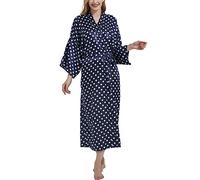 Getitsoon Women's Kimono Robe Long Dressing Gown Satin Cardigan Printed Robes Bridesmaid Bridal