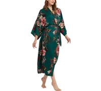 Getitsoon Women's Kimono Robe Long Dressing Gown Satin Cardigan Printed Robes Bridesmaid Bridal