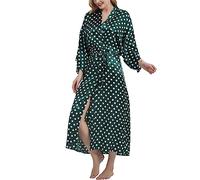 Getitsoon Women's Kimono Robe Long Dressing Gown Satin Cardigan Printed Robes Bridesmaid Bridal