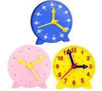 GETJOY 3 PCS Learning Clock, Kids Learning to Tell Time, Maths Manipulatives, Analogue Clock for Kids Learning