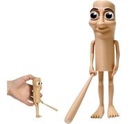 GETJOY Italian Brainrot Toys, Articulated Arm Wooden Figure, Brainrot Collectible with Movable Arms, Unique Design for Display and Play, Quirky Decorative Piece for All Ages