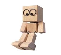 GETJOY Shaking Wooden Man, Wooden Shaking Man for Car, Unique Dashboard Decor, Office Desk Ornament, Handmade Home Shelf Accent, Travel Companion, Creative Gift for Car Enthusiasts and Decor Lovers
