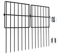 Getlay 10 Pack Animal Barrier Fences, 1.5" Gap No Digging Garden Fence Panels, Metals Black Deterrent Fence for Dogs Rabbits, Decorative Fence for Outdoor Landscape Patio Total 10 ft(L)×13 in(H)