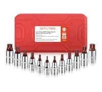 GETLITOOL 1/2 Inch XZN Triple Square Spline Bit Socket Set, 12PCS Premium S2 Steel Allen Bit Socket Set M4 M5 M6 M8 M9 M10 M11 M12 M13 M14 M16 M18 with Storage Case for Garage, Car & Truck Repair