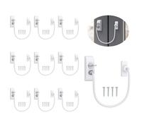 GETLITOOL 10 Pack Baby Window Lock for UPVC Windows, Child Safety Security Restrictor Pet Window Locks with Key & Screw, Limiting Opened Distance and Ventilation for Childproof, Anti-Theft, Anti-Fall