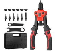 GETLITOOL 10" Rivet Nut Tool, Riveter Tool Set with Interchangeable Mandrel M3 M4 M5 M6 M8 M10, Handheld Rivnut Gun with Ergonomic Handles & Storage Case for DIY, Home, Garage, Electrical Application