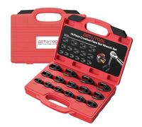 GETLITOOL 15PCS 1/2" Drive Crowfoot Wrench Set with Storage Case 10mm-19mm | Chrome Molybdenum Steel,Corrosion Resistance Black Phosphate Finish,Ideal for Automotive Maintenance, Plumbing, HVAC system