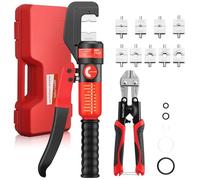 GETLITOOL 8-Ton Hydraulic Crimping Tool Kit with 9 Dies & Wire Cutter, Heavy Duty Hydraulic Crimper for Battery Cables, Lugs, and Terminals for Electrical, Solar, and Automotive Applications