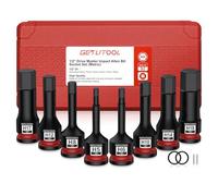 GETLITOOL 8Pcs Impact Hex Bit Socket Set, 1/2" Drive S2 Steel Allen Bit Sockets 5mm-19mm with Size-Marked and Storage Case for Car Repair, Mechanical Maintenance, Furniture Assembly