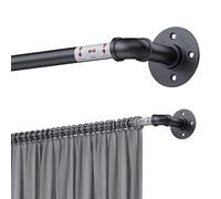 GETLITOOL Curtain Pole 120-210cm, Adjustable Industrial Retro Curtain Rod with Anti-Corrosion Coating, Heavy Duty Carbon Steel Curtain Pipe for Wall & Ceiling Mount-Living Room, Bedroom, Apartment
