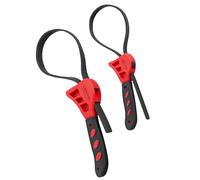 GETLITOOL Rubber Strap Wrench Set, 2-Pack Adjustable Oil Filter Wrenches (6” & 8”) with Non-Slip Grip for Jar Opener, Shower Heads, Pipe Installation, Automotive & Household Use