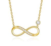 getlove Moissanite Infinity Necklace 925 Sterling Silver Moebius Circle Necklace Anniversary Love Infinity Pendant for Your Wife Birthday Eternity Jewelry Gifts, 0.59" * 0.59", Sterling Silver
