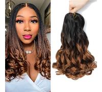 GetMaige 8 Packs 12 Inch Pre Stretched Bouncy Curly Wavy Texture Synthetic Hair Extensions for Black Women 8 Pieces OT4/30cm