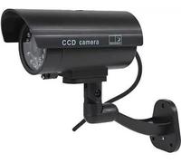GetMe Products Dummy CCTV Camera with Red Light Strobe, Simulation Monitoring, Waterproof Black Battery Powered Outdoor CCD