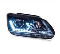 GETPZPZHMQ Car Headlight Assemblies For VW For Santana Headlights 2013-2015 LED DRL Hid Head Lamp Projector Lens Xenon Beam Car Accessories(High and low beam)