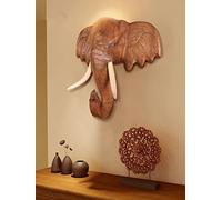 Getrelax Thai Elephant Head Sculpture Wall Bust Sculpture 10 Inch Tall Majestic Noble Elephants Wall Hanging Figurine Decor for Lover