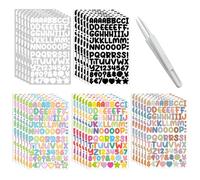 GETRICH 30 Sheets Letter Stickers, 0.5 Inch Alphabet Stickers and Number Sticker, Colourful Self Adhesive Letters Vinyl Stick On Letters Sticky Letters for Crafts Notebook DIY Scrapbook Water Bottle