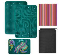GETRICH Large Sensory Activity Board, 30x20cm Push Peel Sensory Board Silicone Fidget Toys with Portable Bag & 40 Strings, Sensory Toys for Kids 3+ to Relieve Stress, Anxiety, Adhd, Autism