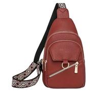 GETRICHHL Shoulder Bag Large Capacity Adjustable Shoulder Strap Stylish And Versatile Chest Bag-Red-30x18x10cm