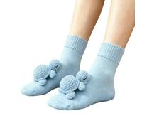 GETRICHHL Slipper Socks 2-Pack Of 3D Three-Dimensional Knitted Thermal Socks, Unisex, Animal Pattern-blue-One Size