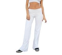 GETRICHHL Yoga Pants Women'S Fashionable, Casual, Comfortable Wide-Leg Low-Waisted Flared Pants-WHITE-L