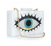 Gets Acrylic Clutch Purses for Women Evening Bag Eyes Multicolor Perspex Box Clutch Glitter Purse Handbags Crossbody Bag, X Apricot, One Size