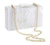 Gets Acrylic Clutch Purses for Women with Marbling Purses and Handbags Elegant Banquet Evening Crossbody Bag, A-silver, One Size