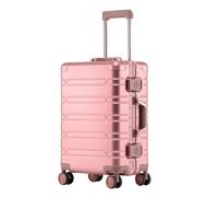 Gets Airline Approved All Aluminum Carry On Luggage,20 Inch Lightweight Hard Shell Suitcase with Spinner Wheels, TSA Lock,Zipperless Suitcase for Business Travel, Rose Gold, 20 inch